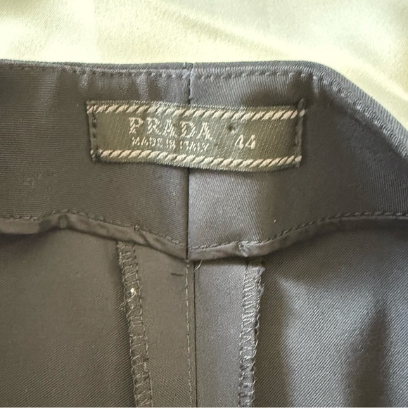Prada Navy Straight-Leg Trousers Size 44 Designer Women’s Pants Sleek & Stylish - Picture 7 of 13